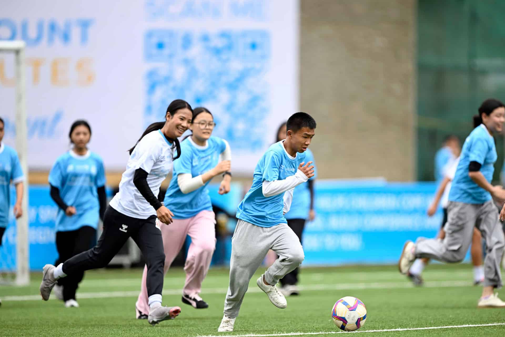 Children Embrace Play through Football Fun