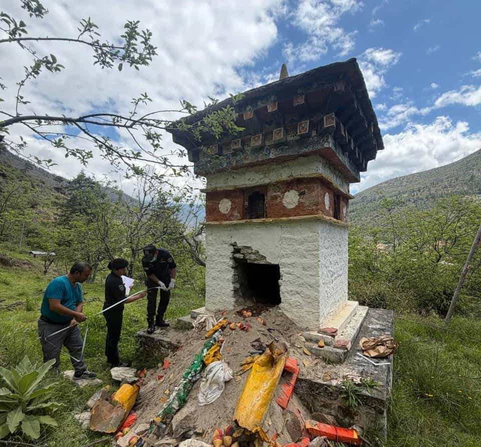 Arrests Made in Bhutanese Chorten Vandalism Case