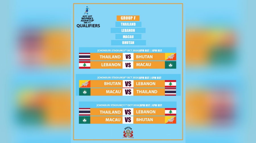 Bhutan U-17 Women's Team Faces Thailand, Lebanon, Macau